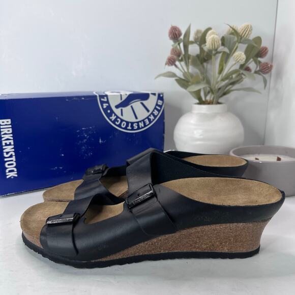 Papillio Birkenstock Emina Leather Wedge Sandal Narrow Fit Women 12/Men 10 NWB - Picture 5 of 10